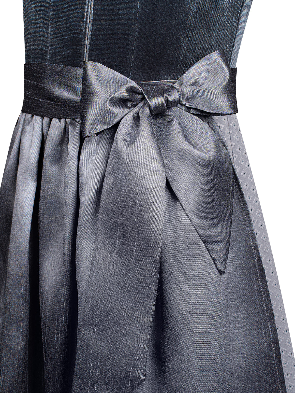Klassisch: Kinder-Dirndl Anella – Grau, Gerade Linie