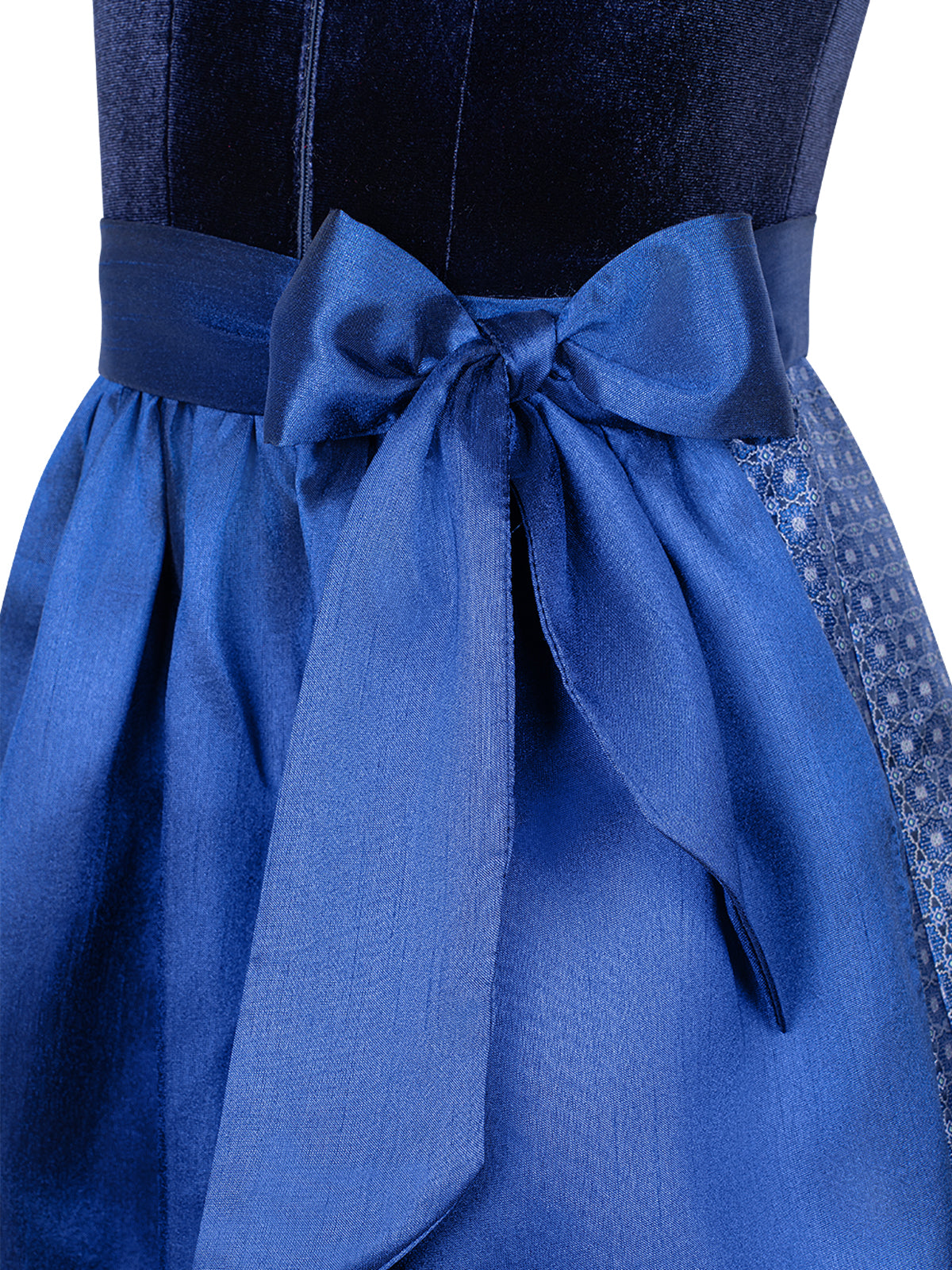 Klassisch: Kinder-Dirndl Leonie – Blau, Gerade Linie