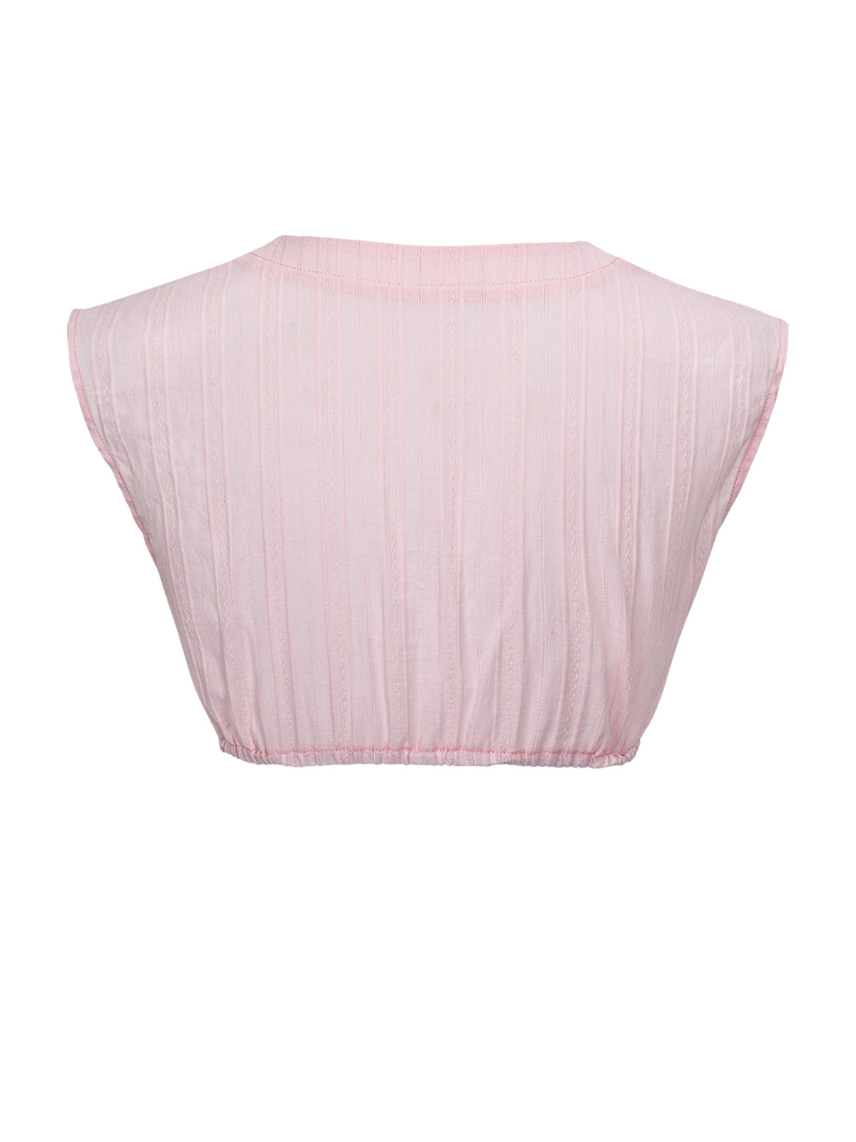 Milana Trachtenbluse in Rosa – Ärmellos, V-Ausschnitt