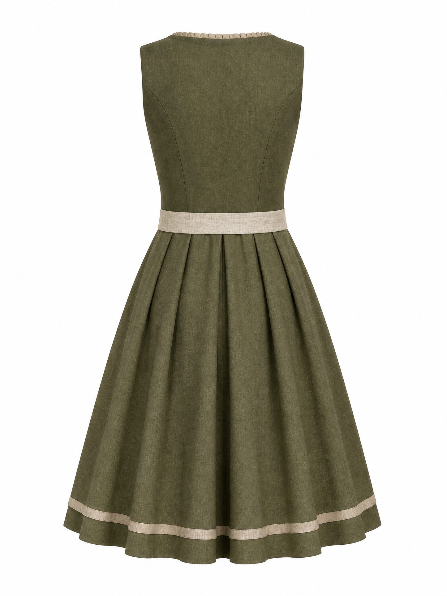 Klassisches Dirndl Milena – Dunkeloliv, Herzförmig