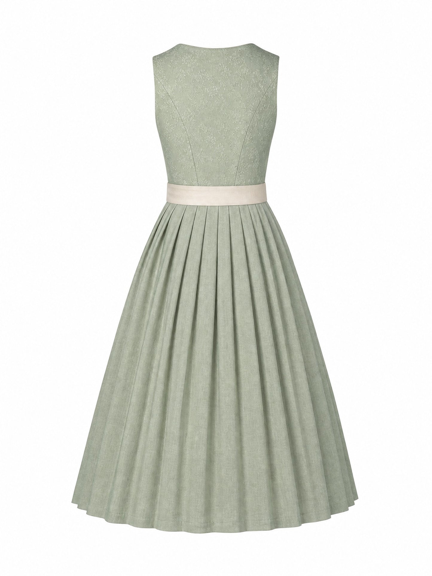 Klassisches Dirndl Luisa – Mineralgrün, Eckige Form