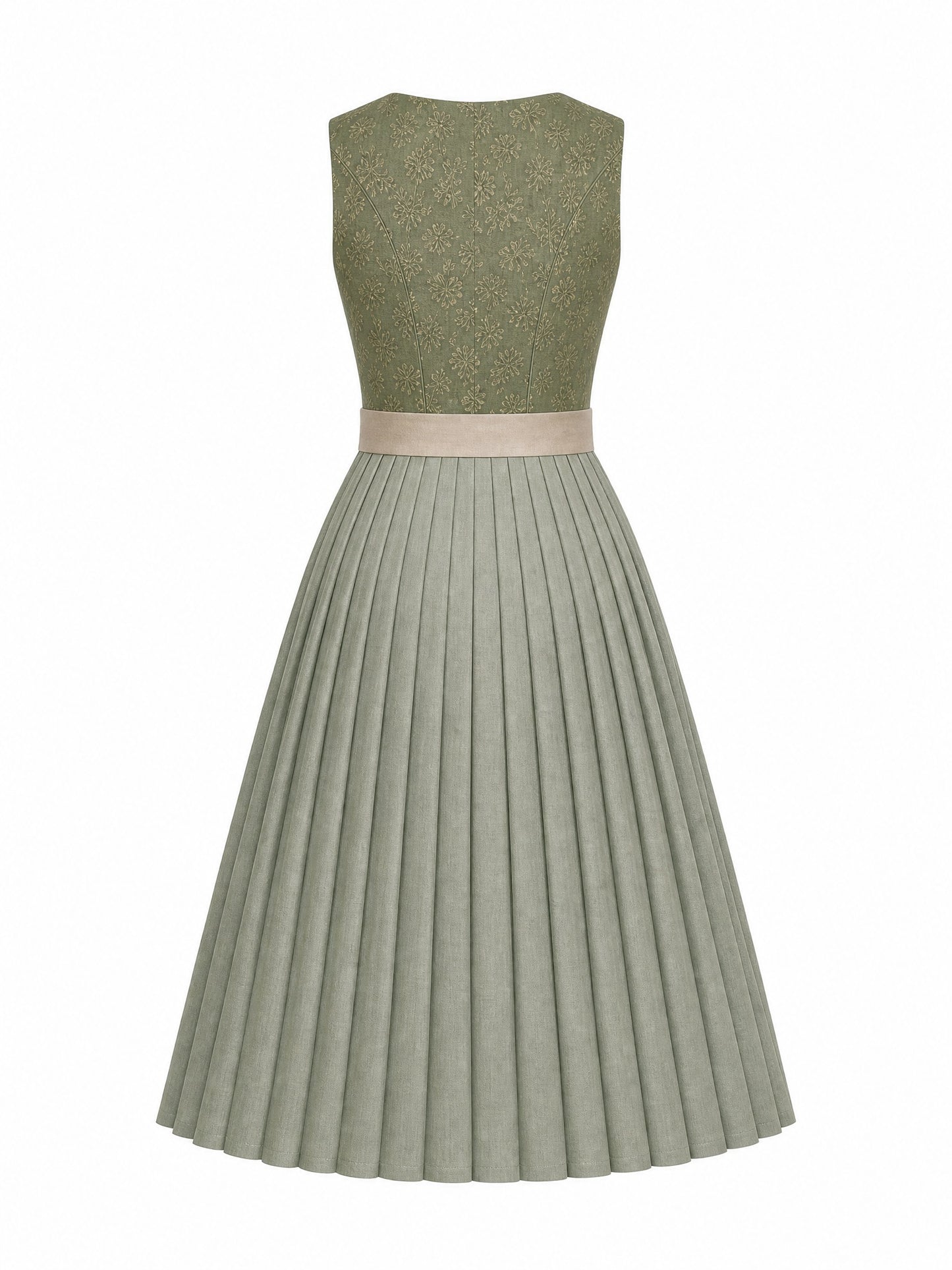 Klassisches Dirndl Mara – Moosgrün, Eckige Form
