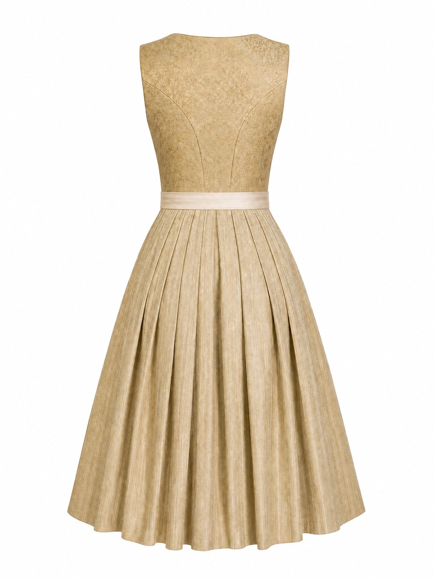 Klassisches Dirndl Emily – Weizengold, Herzförmig
