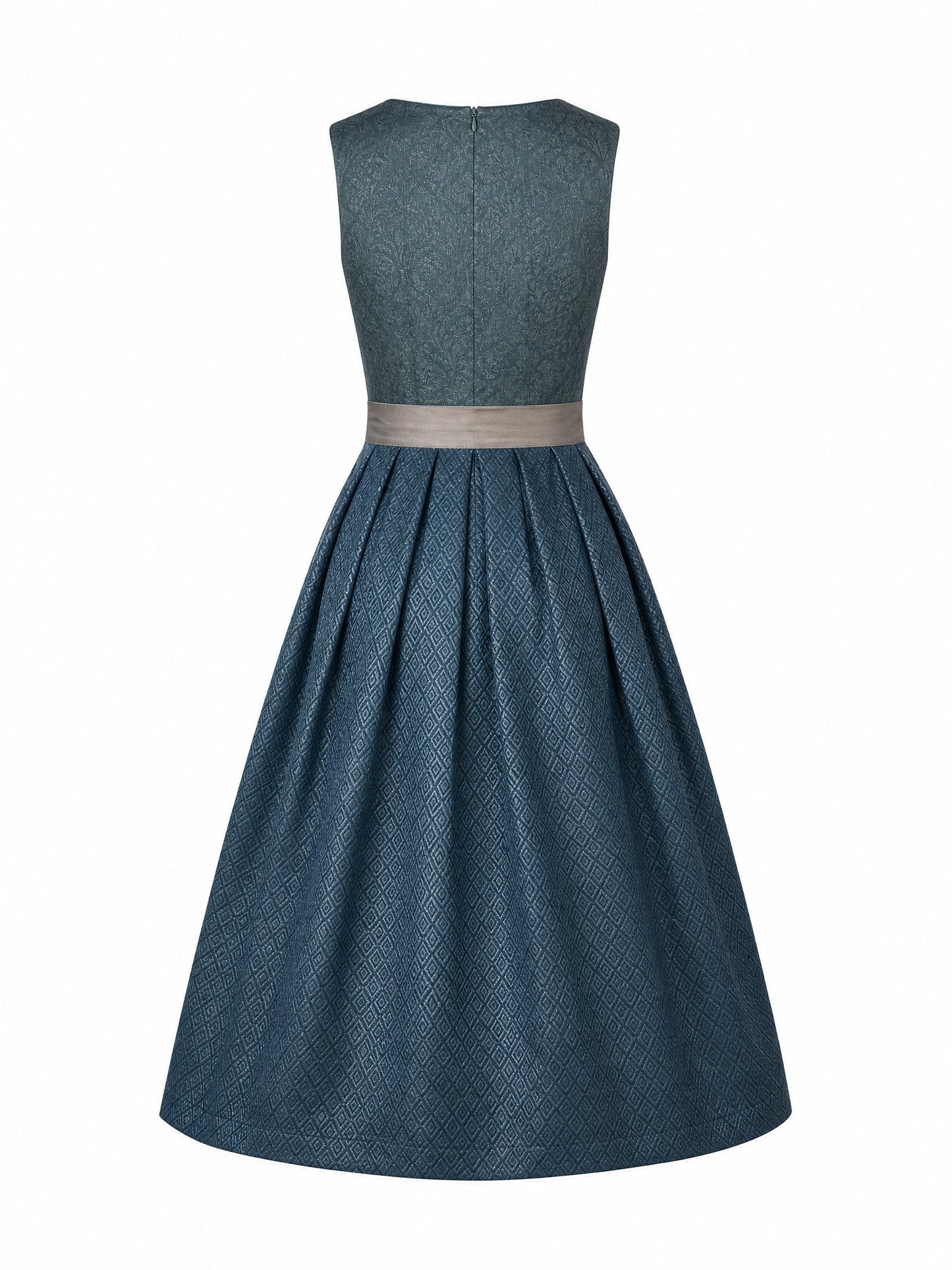 Klassisches Dirndl Tanja – Rauchpetrol, Eckige Form