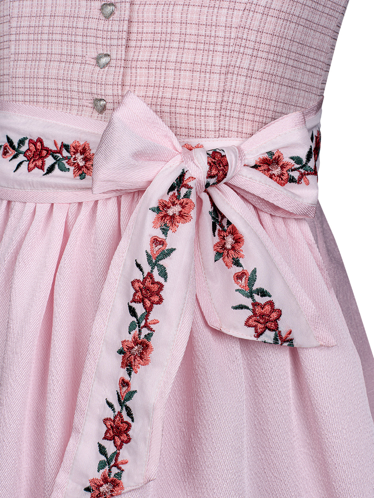 Klassisch: Kinder-Dirndl Irene – Rosa, Gerade Linie