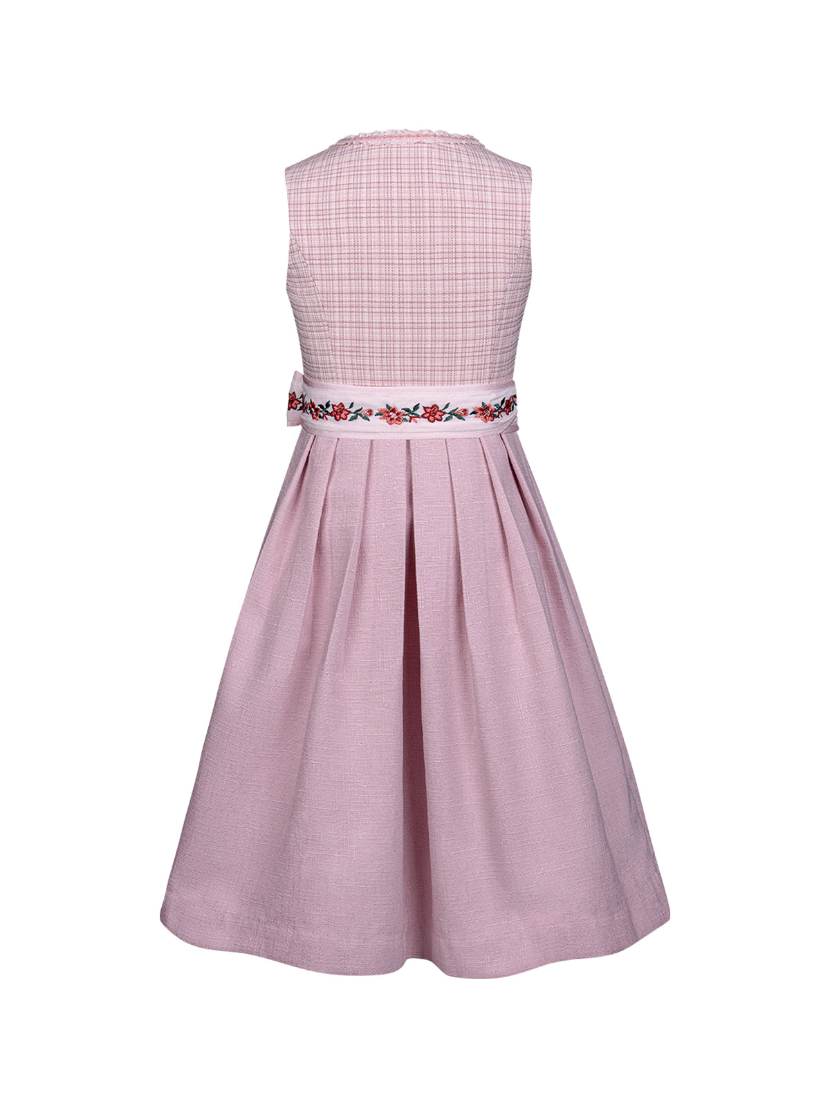 Klassisch: Kinder-Dirndl Irene – Rosa, Gerade Linie