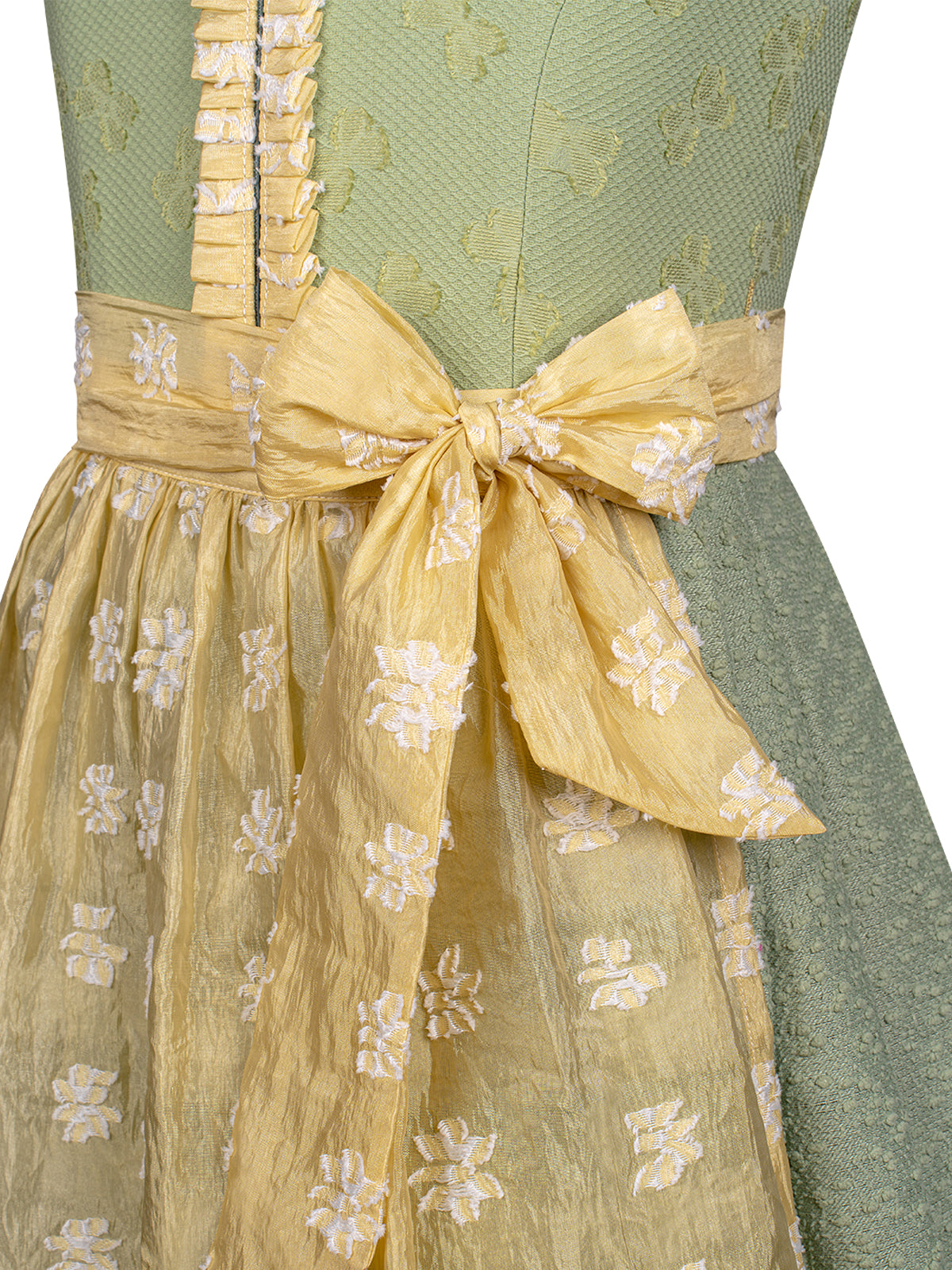 Klassisch: Kinder-Dirndl Kitt – Grün, Gerade Linie