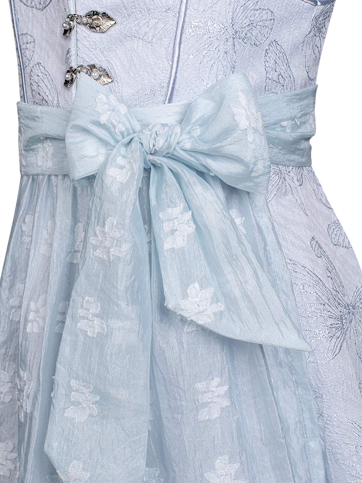Klassisch: Kinder-Dirndl Lobby – Blau, Gerade Linie