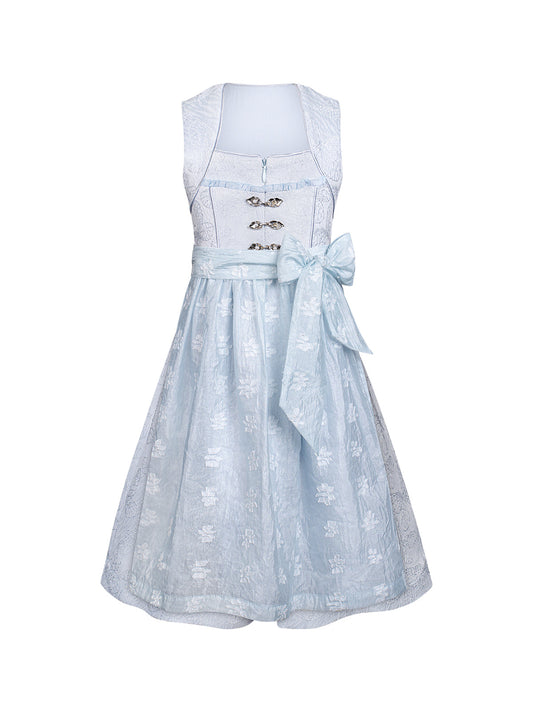 Klassisch: Kinder-Dirndl Lobby – Blau, Gerade Linie