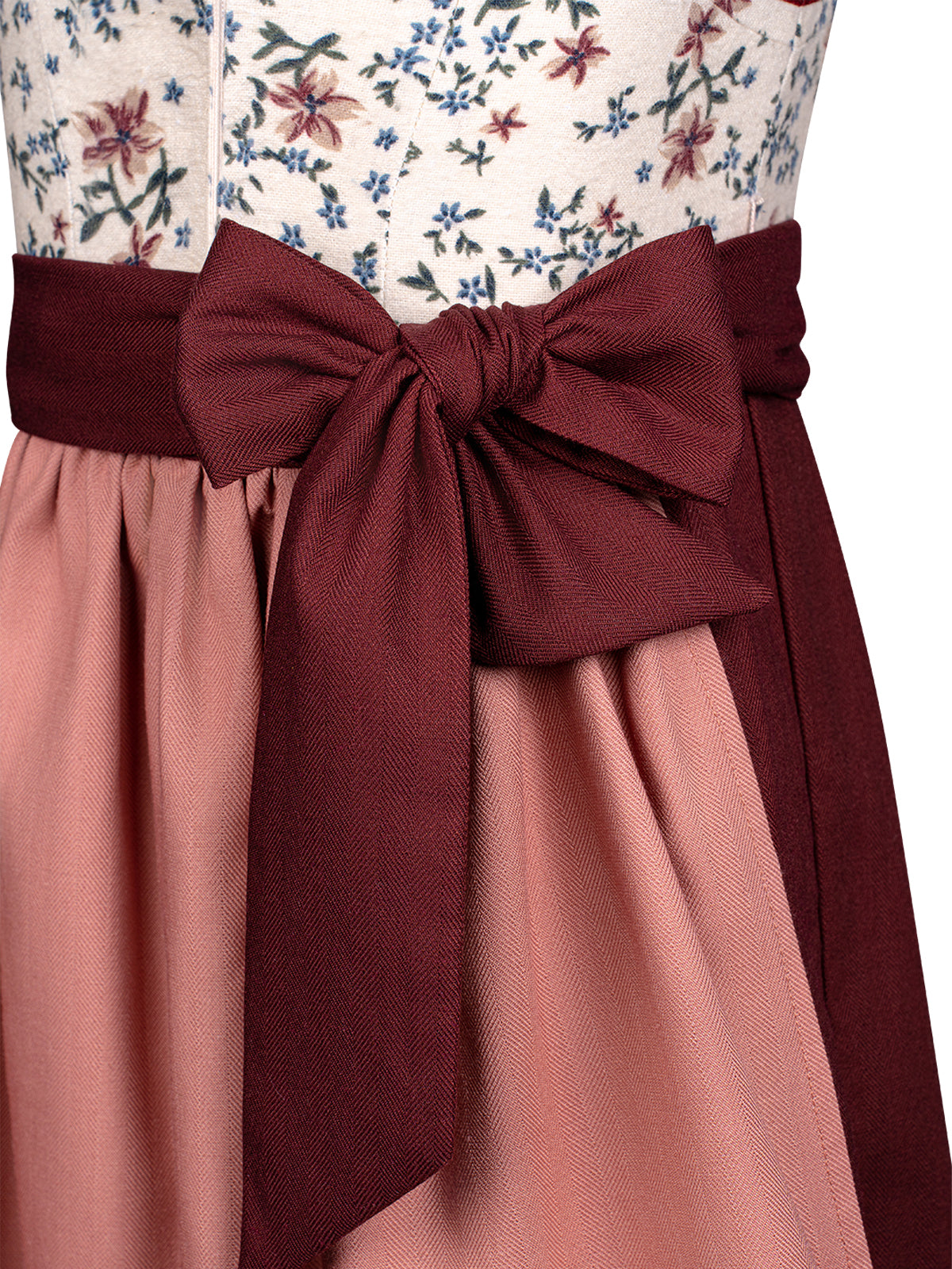 Klassisch: Kinder-Dirndl Ingrid – Rot, Gerade Linie