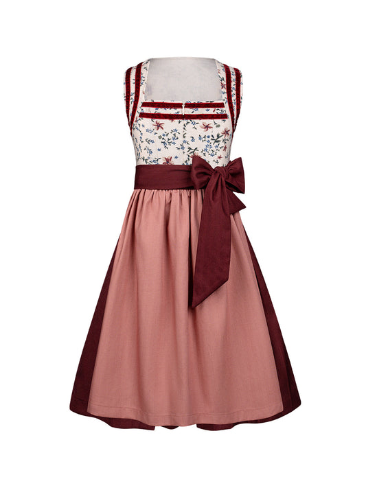 Klassisch: Kinder-Dirndl Ingrid – Rot, Gerade Linie