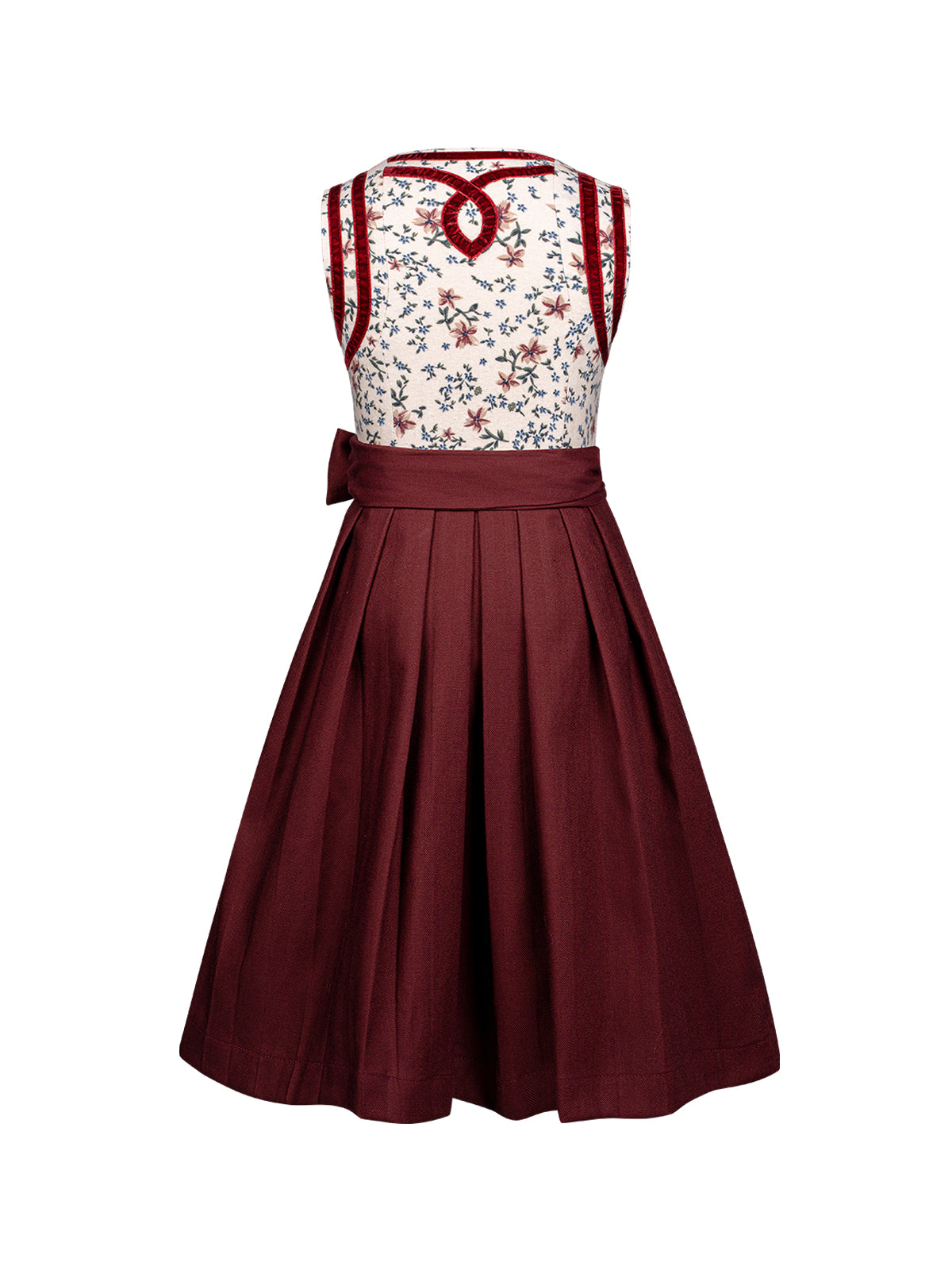 Klassisch: Kinder-Dirndl Ingrid – Rot, Gerade Linie