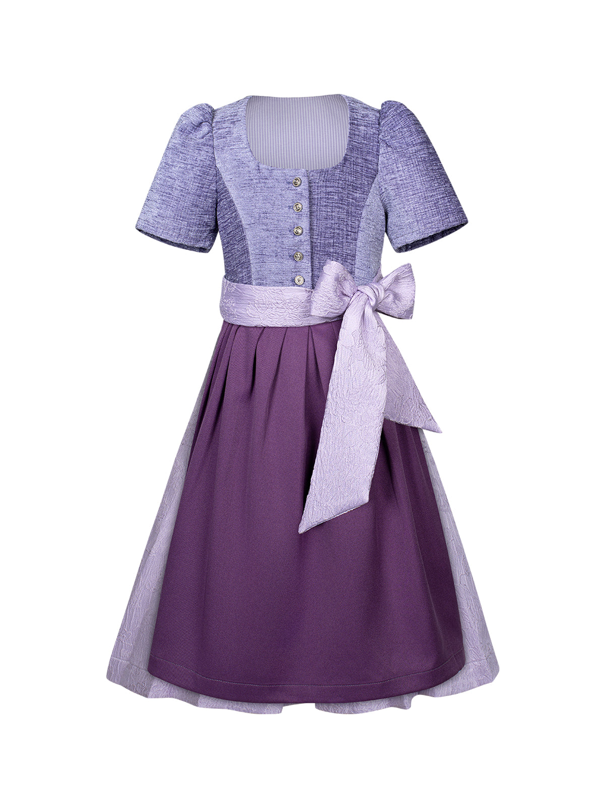 Klassisch: Kinder-Dirndl Ginny – Lila, Gerade Linie