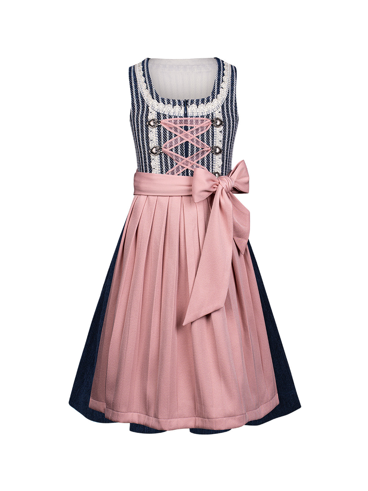 Klassisch: Kinder-Dirndl Harper – Schwarz, Gerade Linie