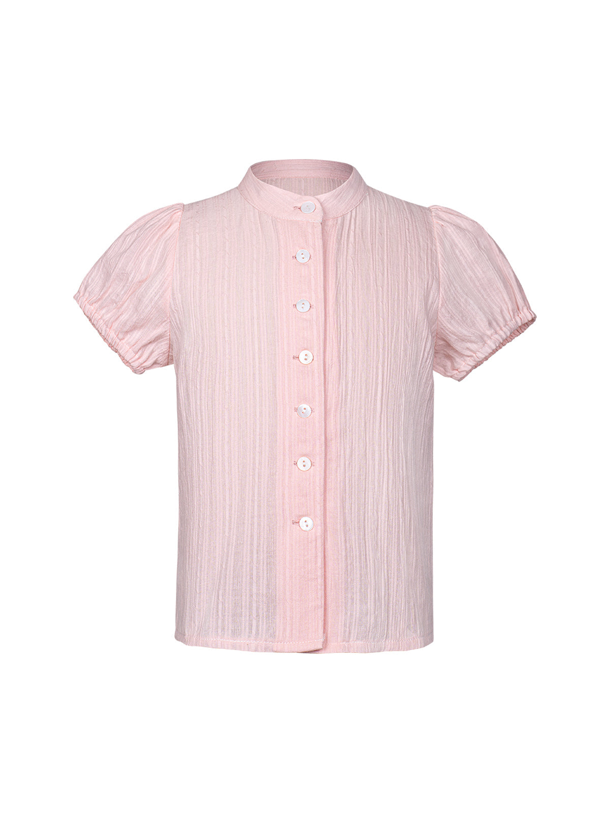 Klassisch: Kinder-Dirndlbluse Kaka – Rosa, Hochgeschlossen