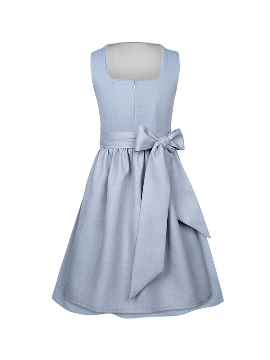 Klassisch: Kinder-Dirndl Lena – Blau, Gerade Linie
