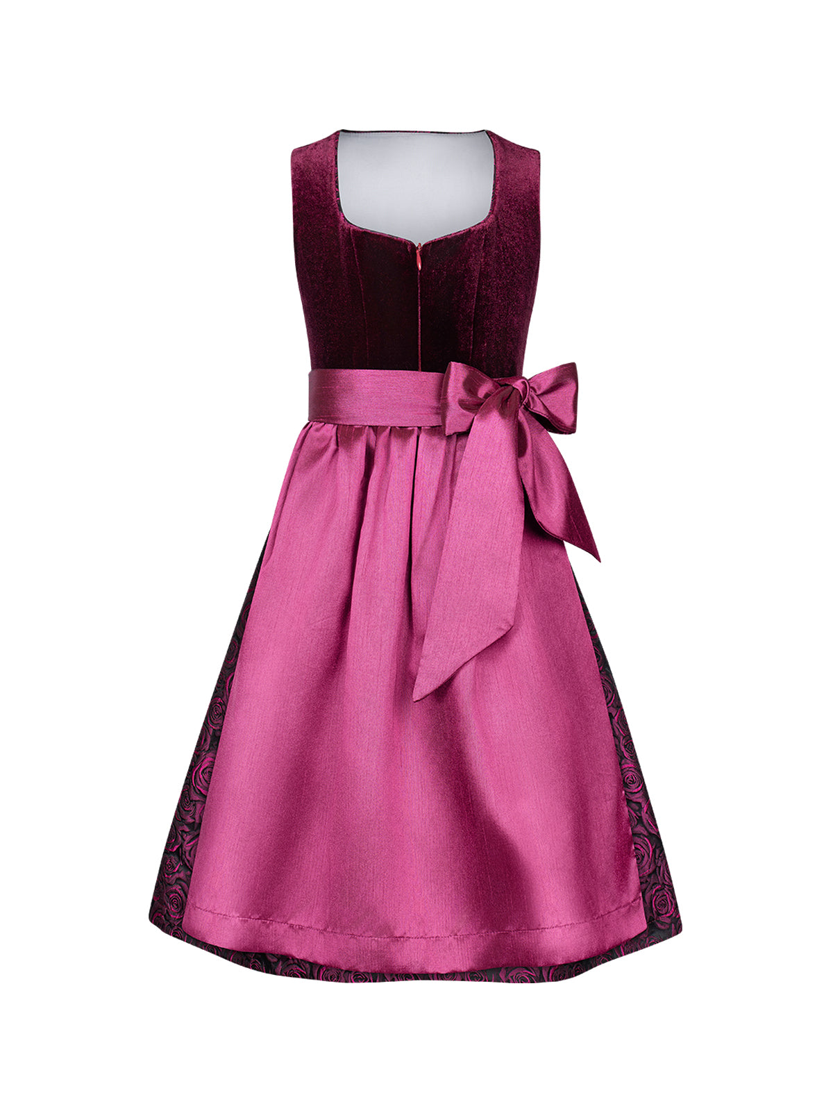 Klassisch: Kinder-Dirndl Klara – Pink, Herzlinie