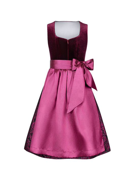Klassisch: Kinder-Dirndl Klara – Pink, Herzlinie