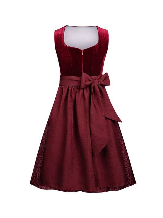 Klassisch: Kinder-Dirndl Klaudia – Rot, Herzlinie