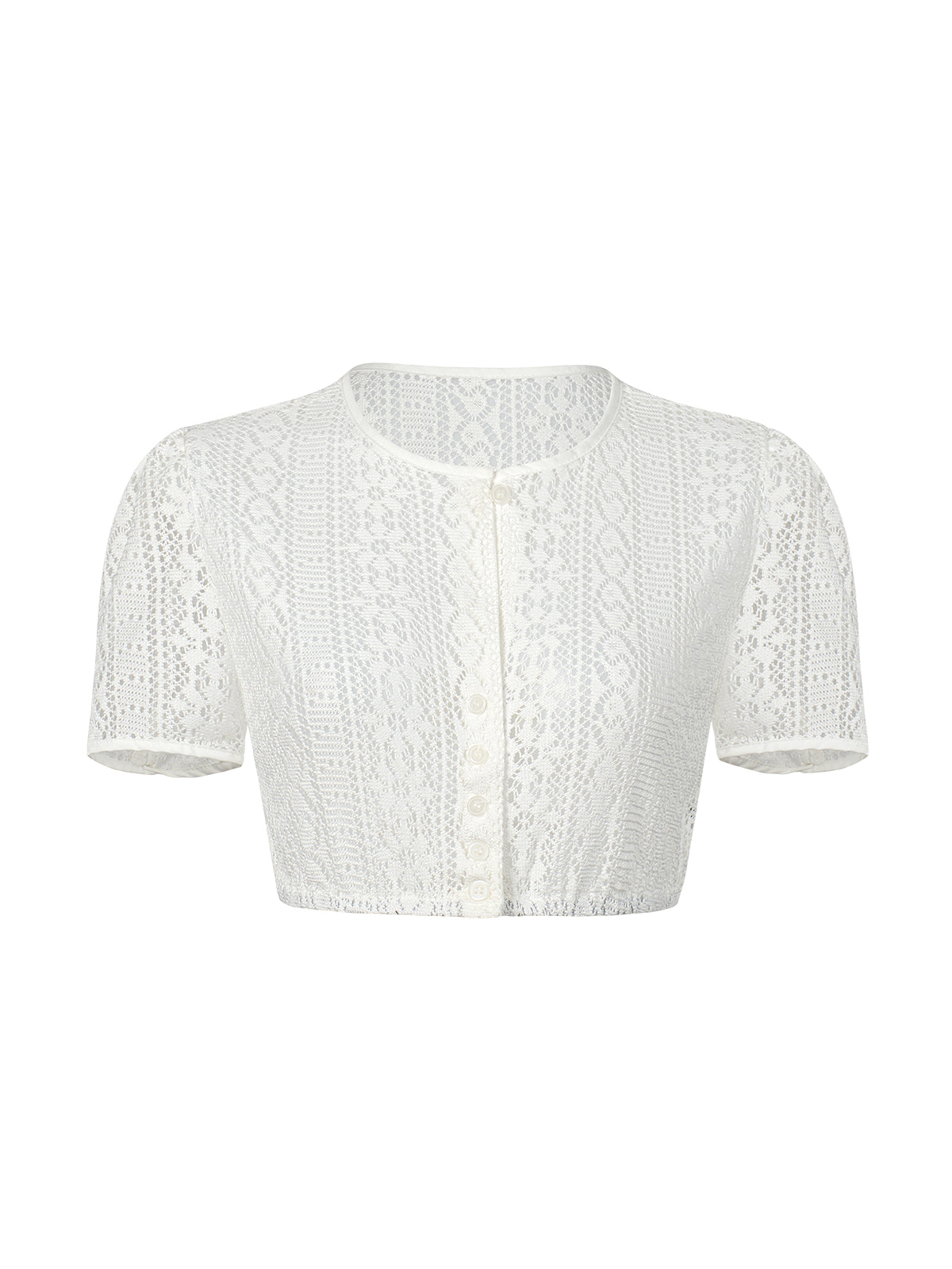 Iliana Trachtenbluse in Weiß – kurzarm