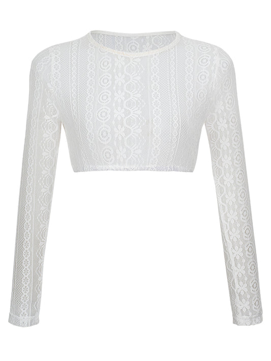 Chiara Trachtenbluse in Weiß – Langarm