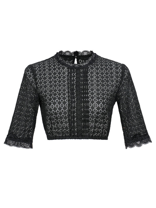 Kiana Trachtenbluse in Schwarz – Halbarm