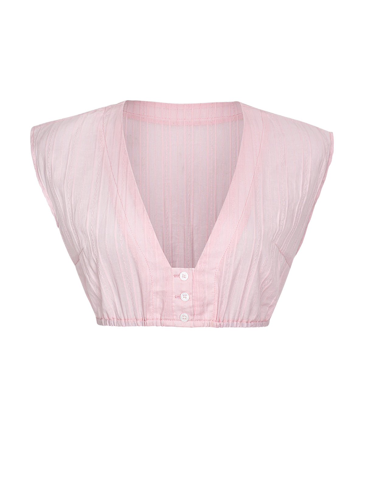 Milana Trachtenbluse in Rosa – Ärmellos, V-Ausschnitt