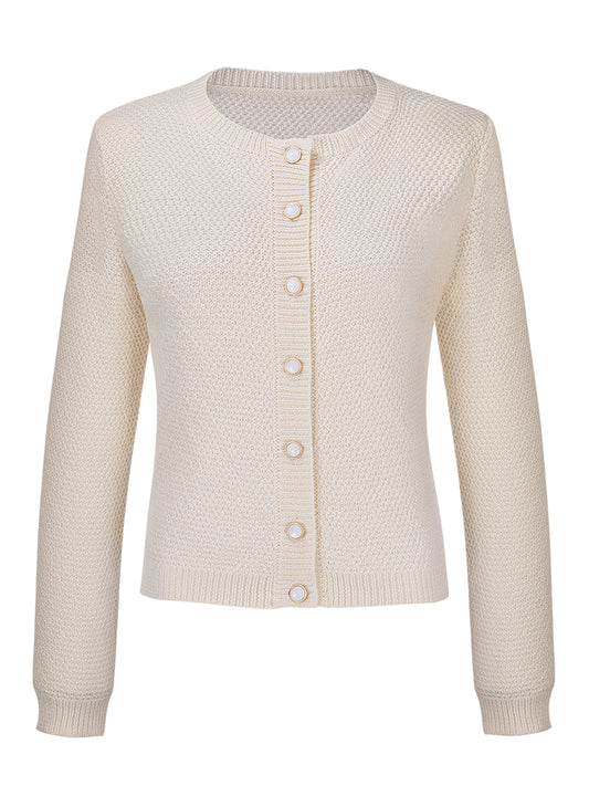 Klassisch: Trachtenstrick Strickjacke Amalia – Weiß