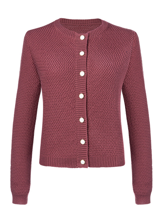 Klassisch: Trachtenstrick Strickjacke Amalia Dusty – Lila