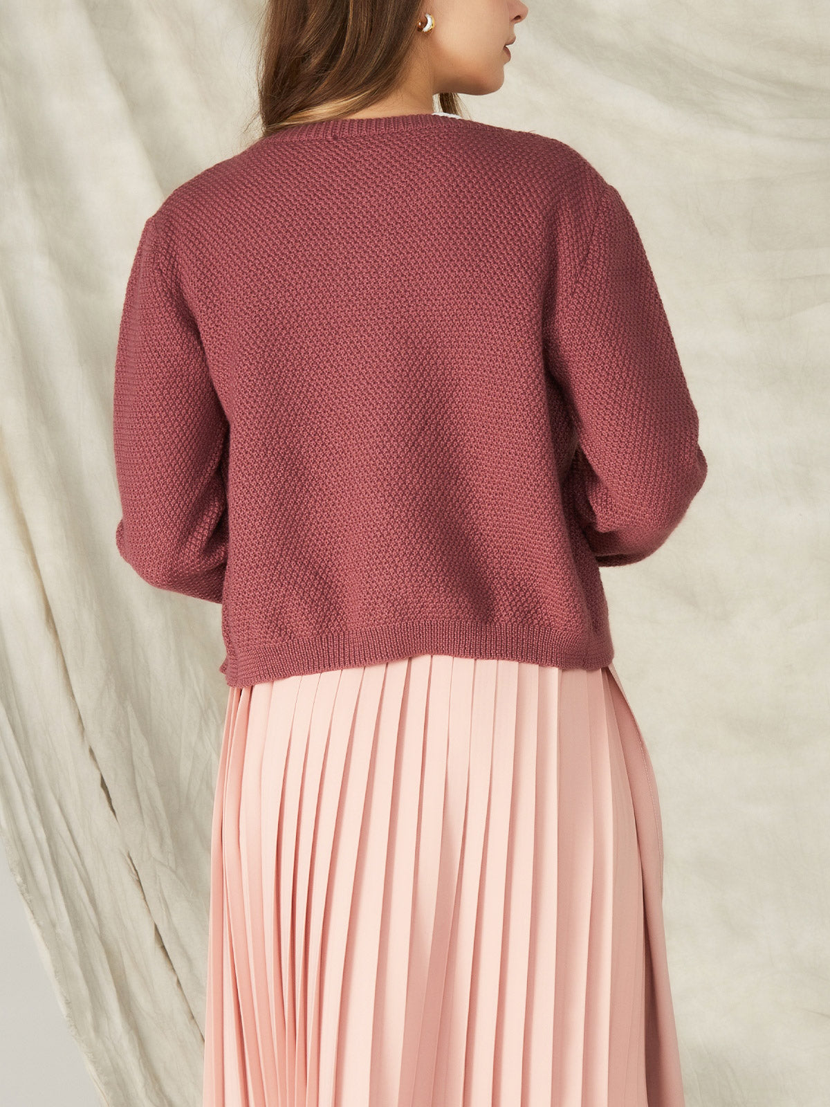 Klassisch: Trachtenstrick Strickjacke Amalia Dusty – Lila