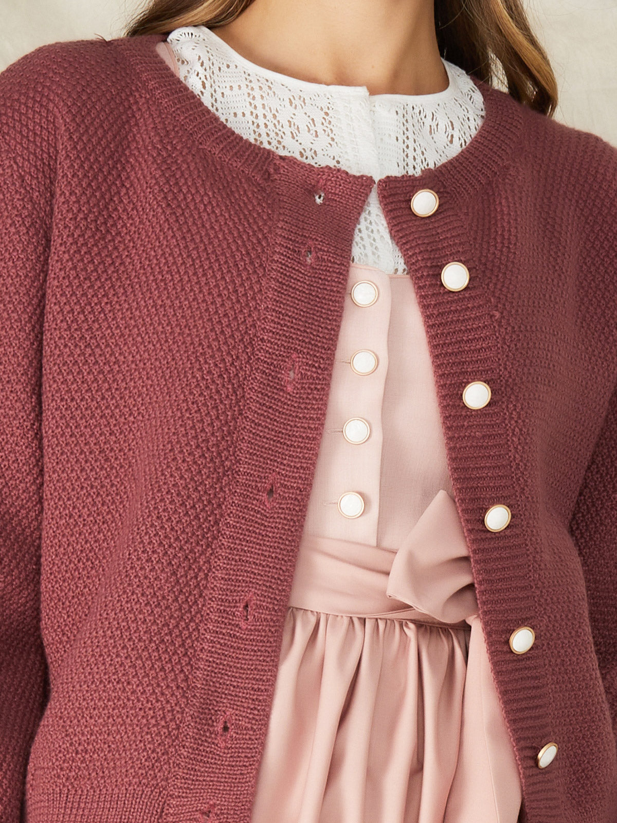 Klassisch: Trachtenstrick Strickjacke Amalia Dusty – Lila