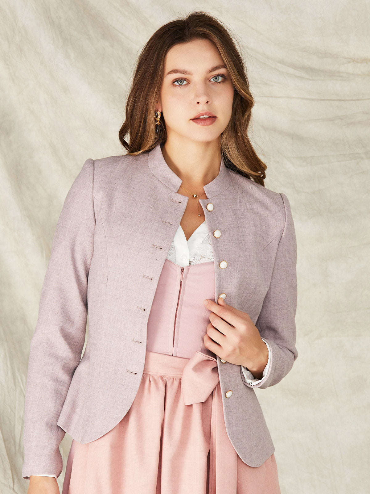 Klassisch: Trachtenjacke Damenjacke Barly Nelke – Lila