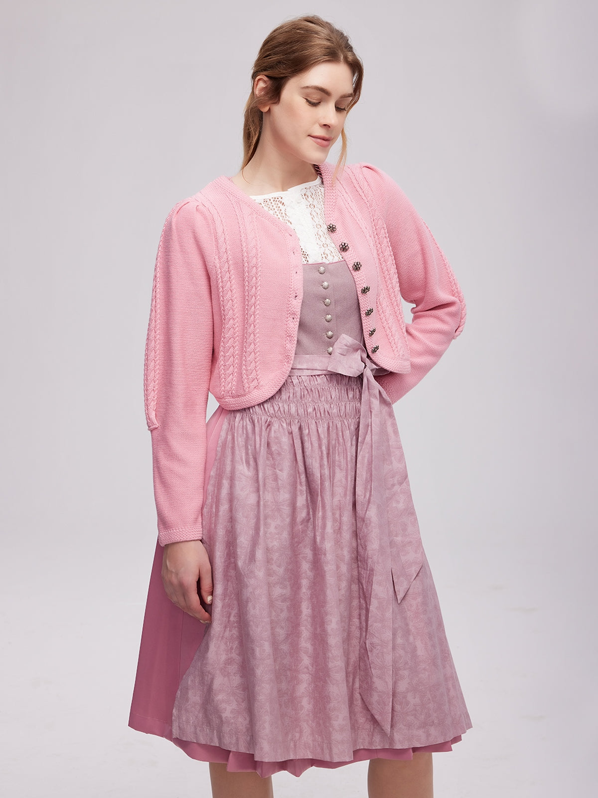 Klassisch: Trachtenstrick Strickjacke Martha – Rosa