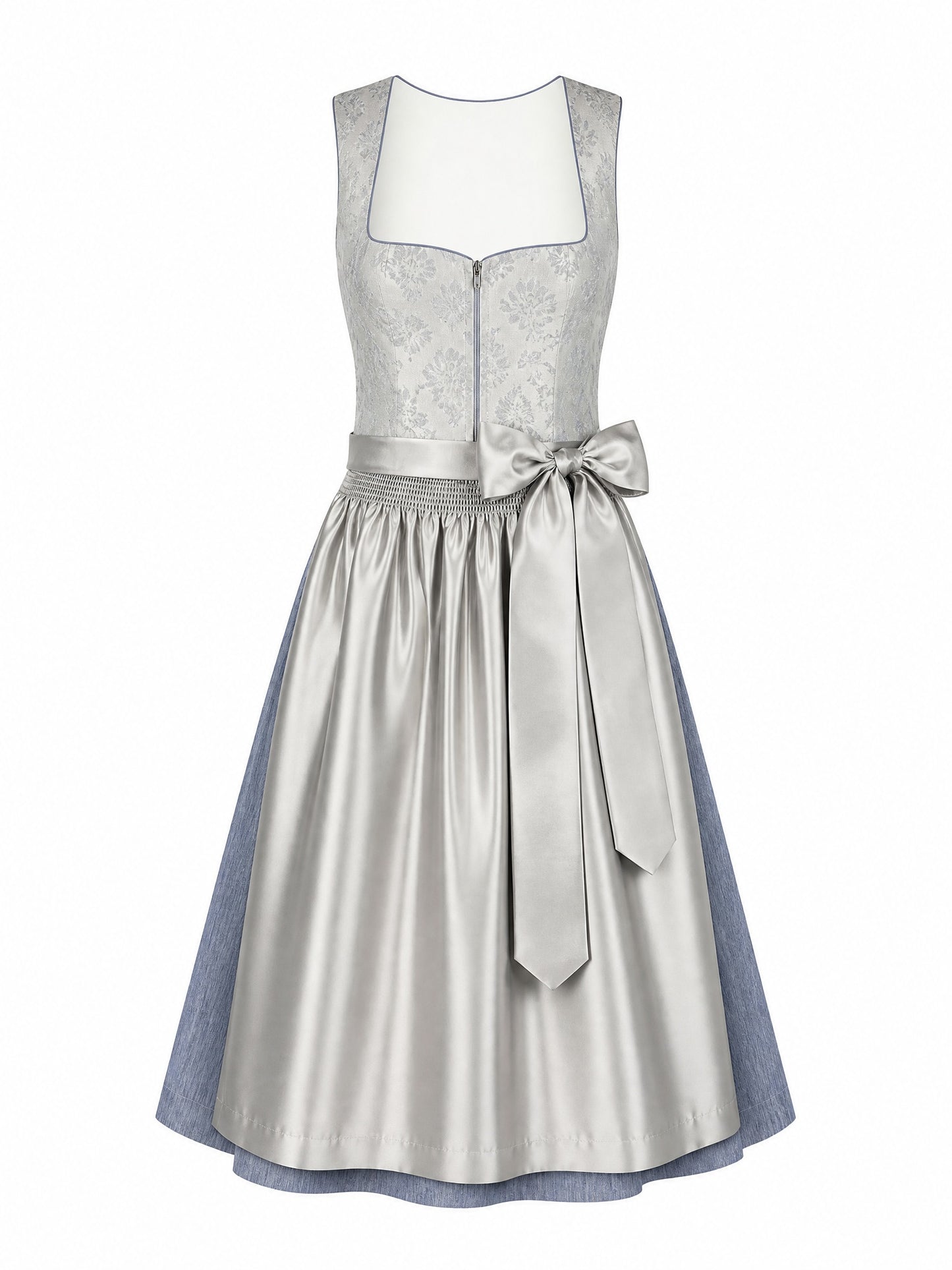 Klassisches Dirndl Sophia – Rauchflieder, Herzförmig
