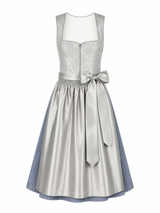 Klassisches Dirndl Sophia – Rauchflieder, Herzförmig
