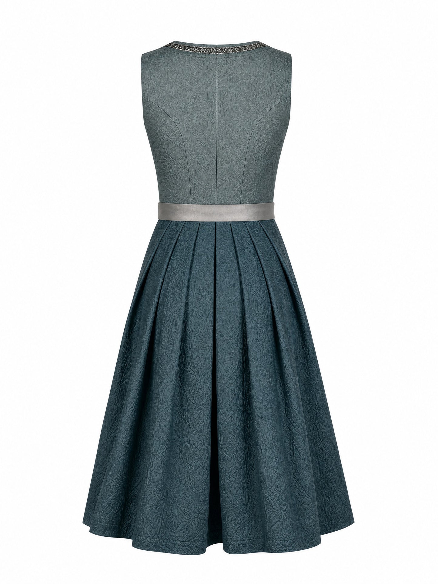 Klassisches Dirndl Marie – Rauchpetrol, Eckige Form