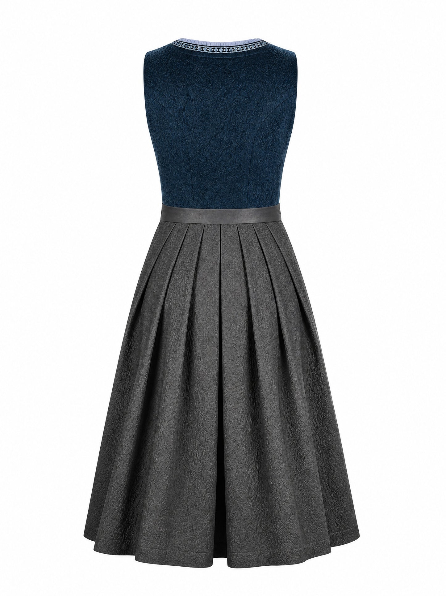 Klassisches Dirndl Theresa – Dunkelpetrol, Eckige Form