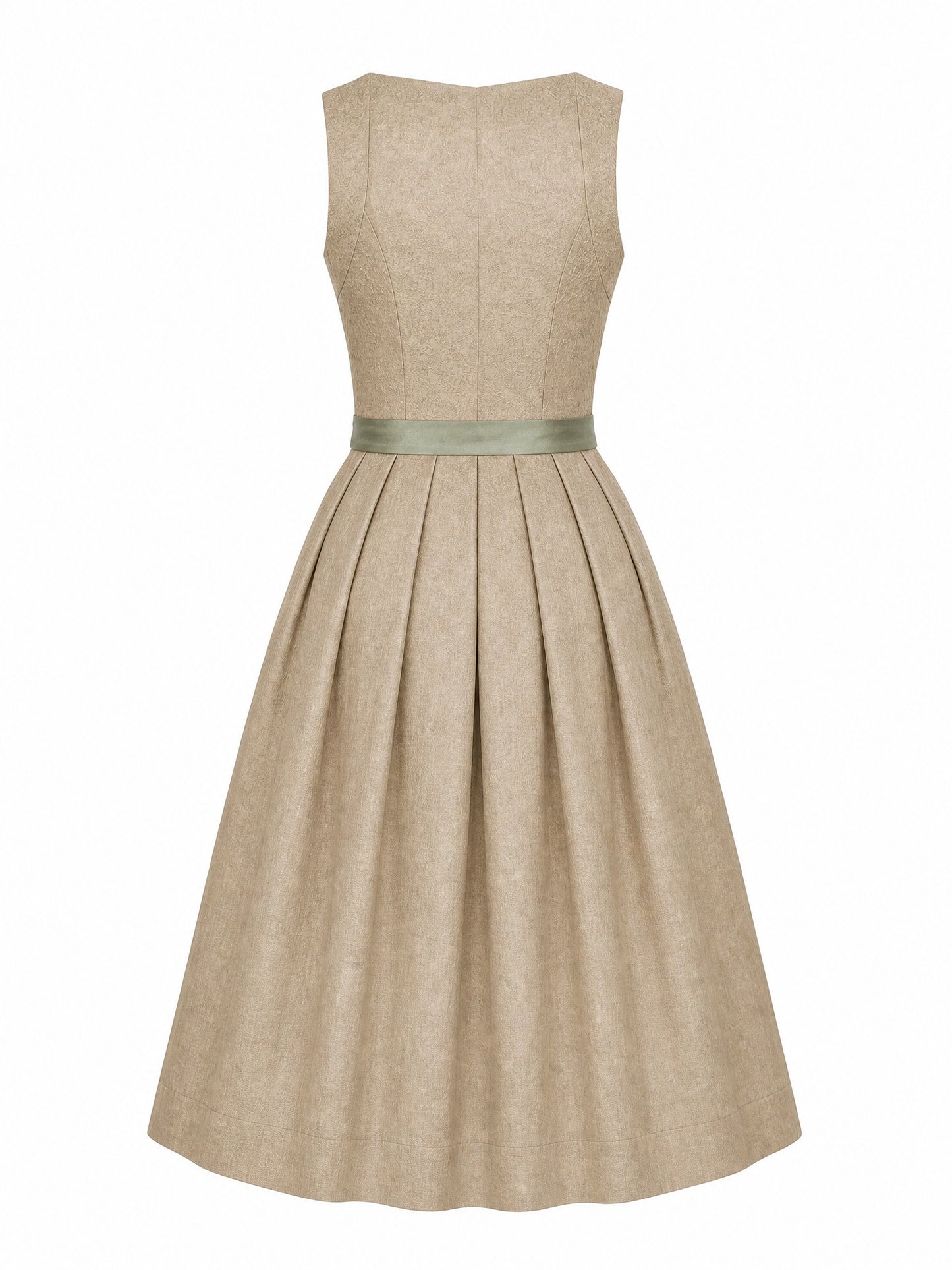 Klassisches Dirndl Valentina – Tonbeige, Eckige Form