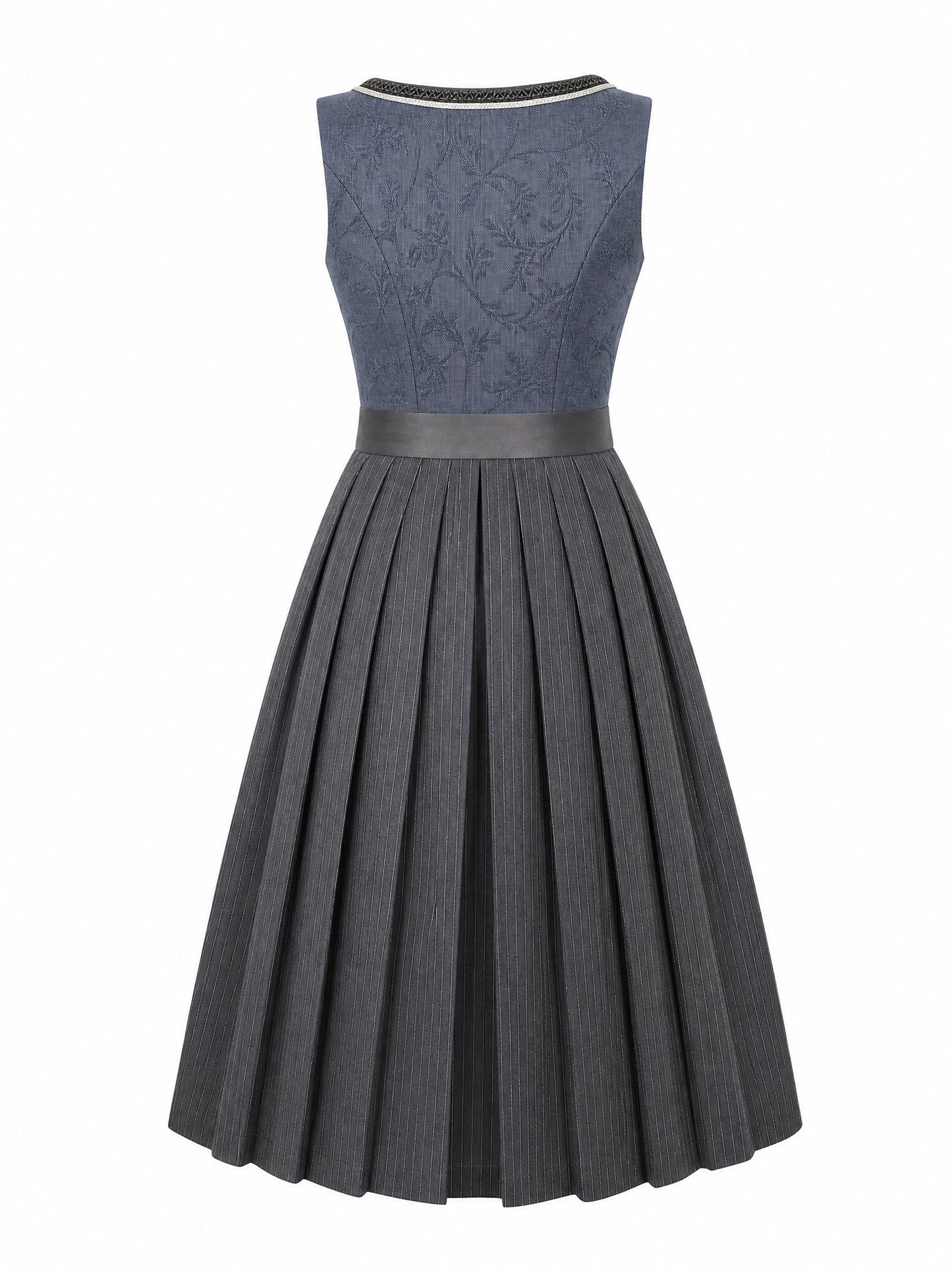 Klassisches Dirndl Marina – Stahlblau, Herzförmig
