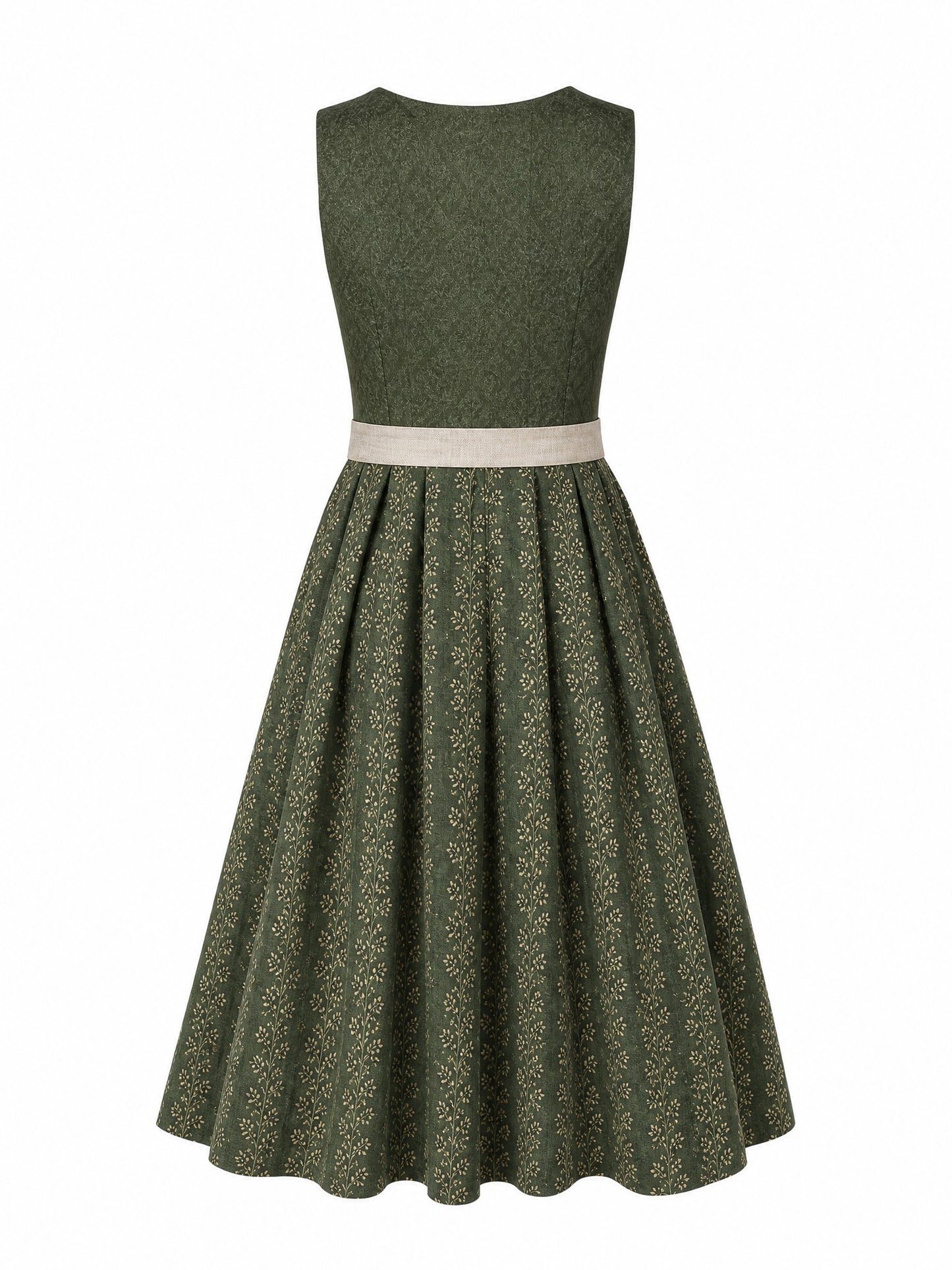 Klassisches Dirndl Victoria – Waldgrün, Eckige Form