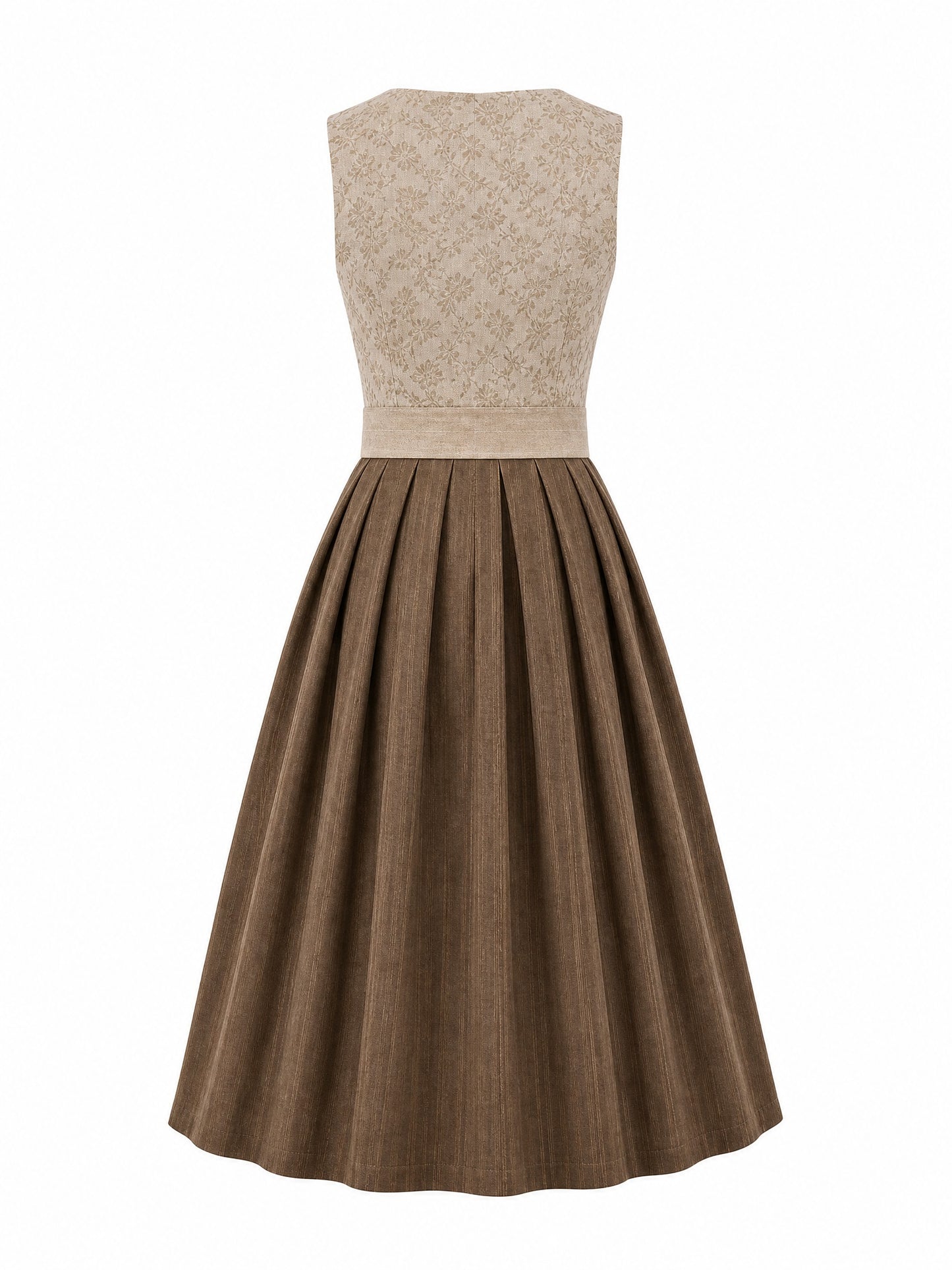Klassisches Dirndl Miriam – Haferbeige, Eckige Form