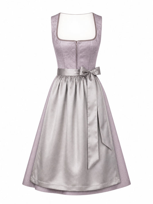 Klassisches Dirndl Lena – Rauchflieder, Eckige Form