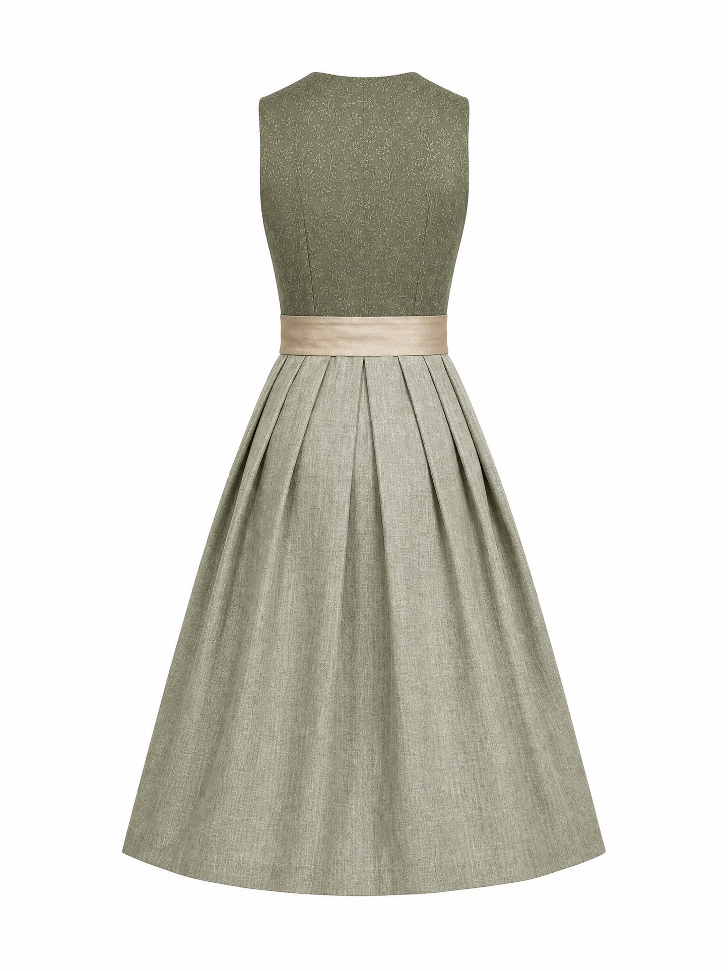 Klassisches Dirndl Mona – Moosgrün, Eckige Form