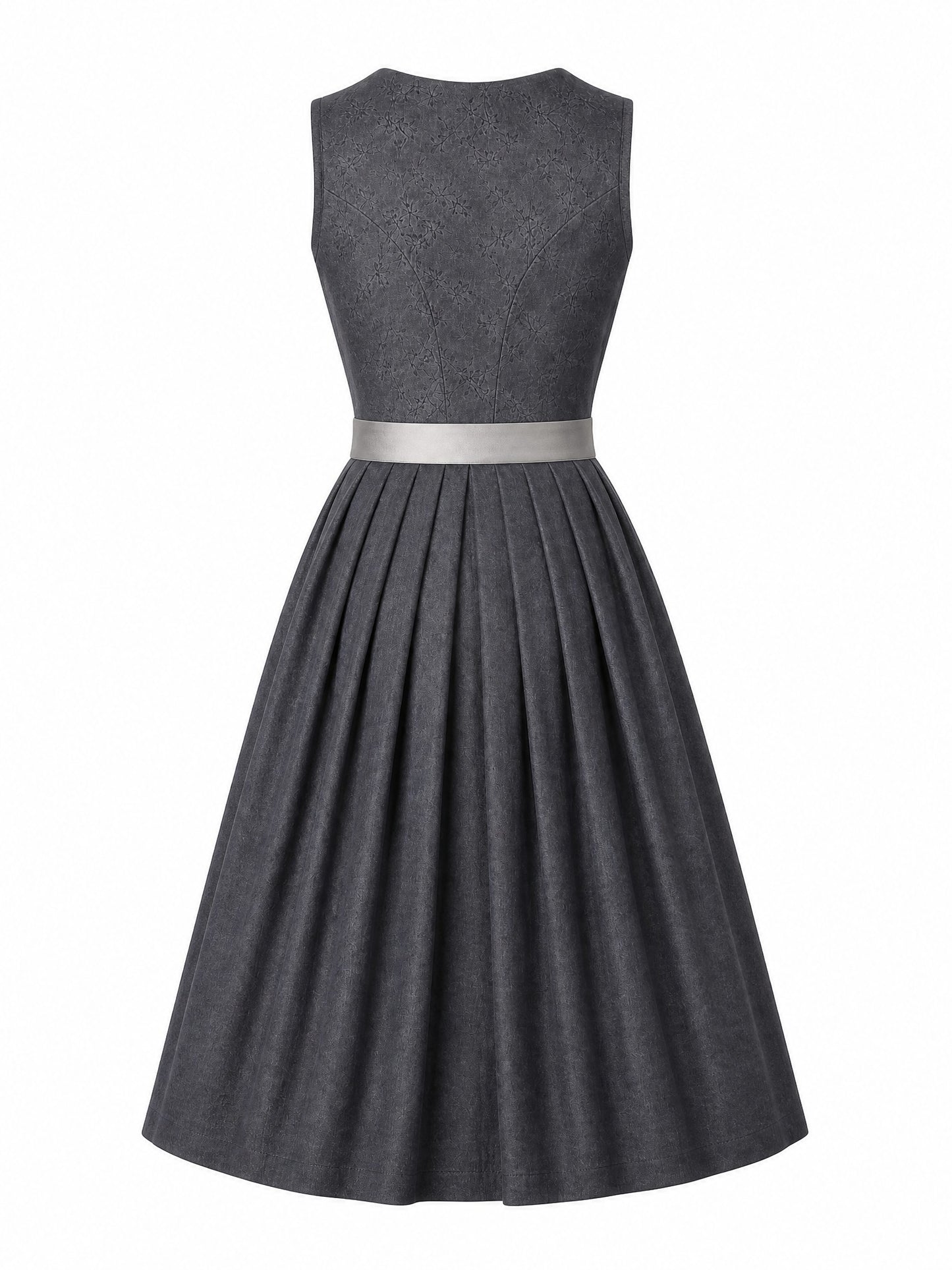 Klassisches Dirndl Anja – Graphit, Herzförmig