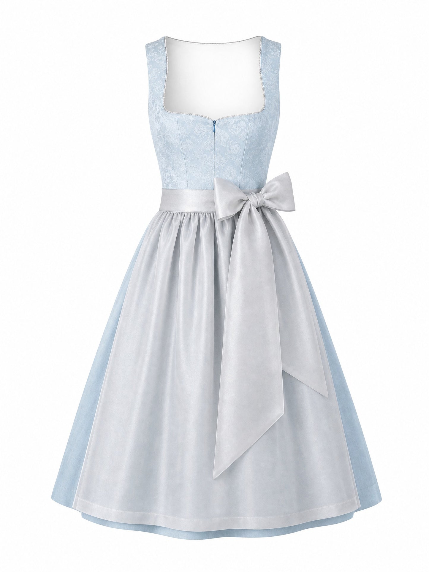Klassisches Dirndl Natalie – Eisblau, Herzförmig