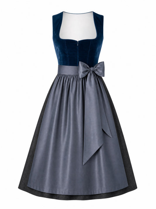 Klassisches Dirndl Nicole – Dunkelpetrol, Herzförmig