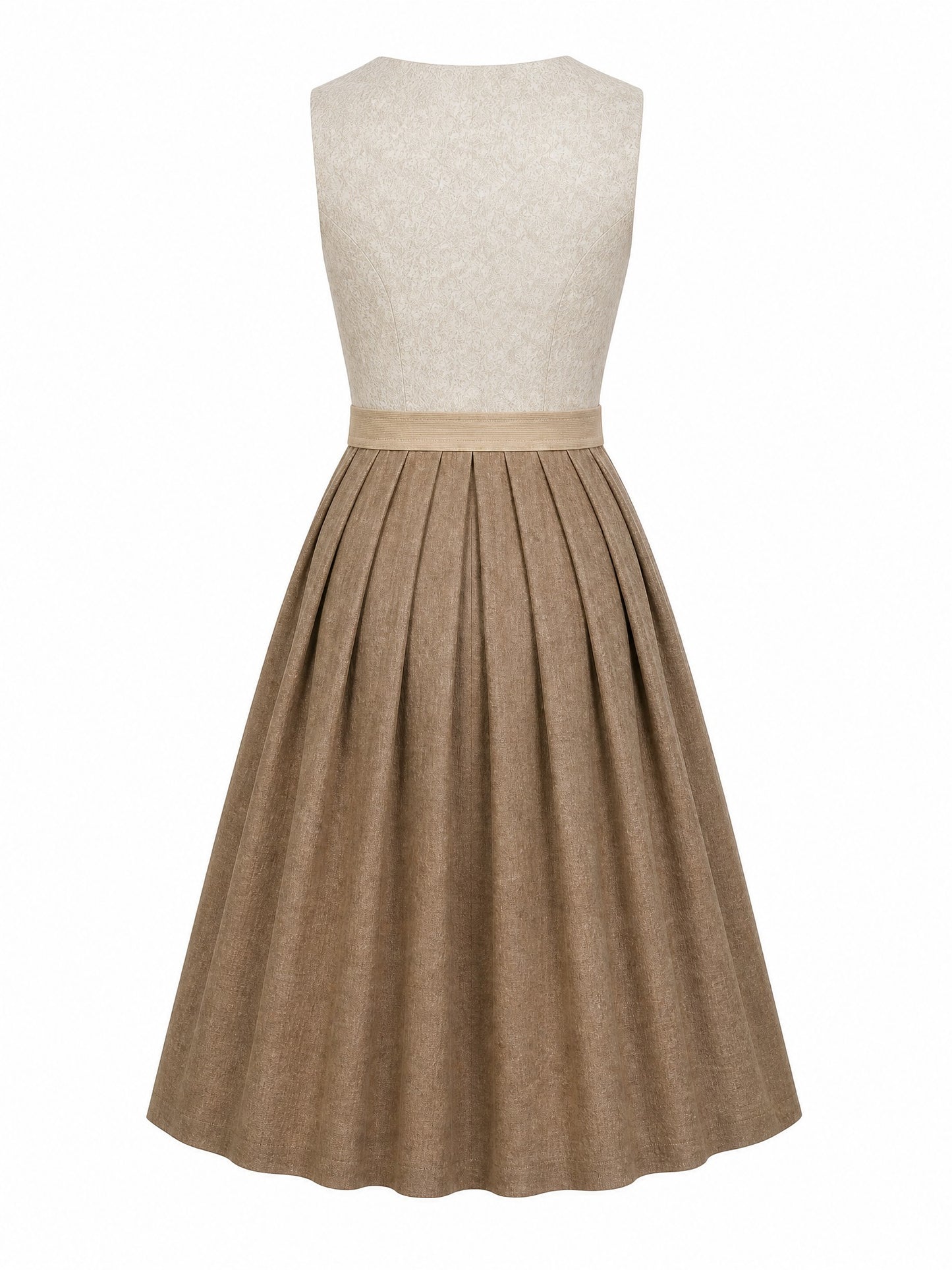 Klassisches Dirndl Britta – Haferbeige, Herzförmig