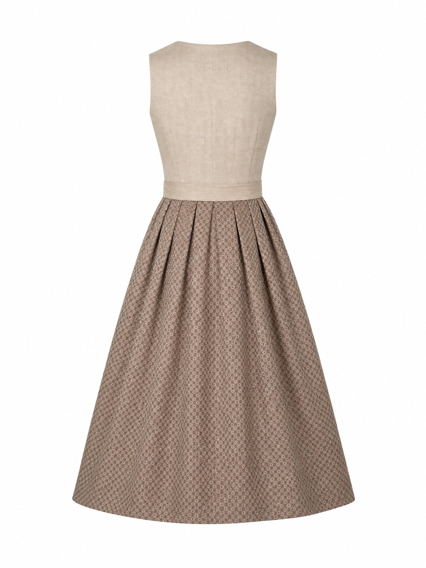 Klassisches Dirndl Mila – Haferbeige, Eckige Form