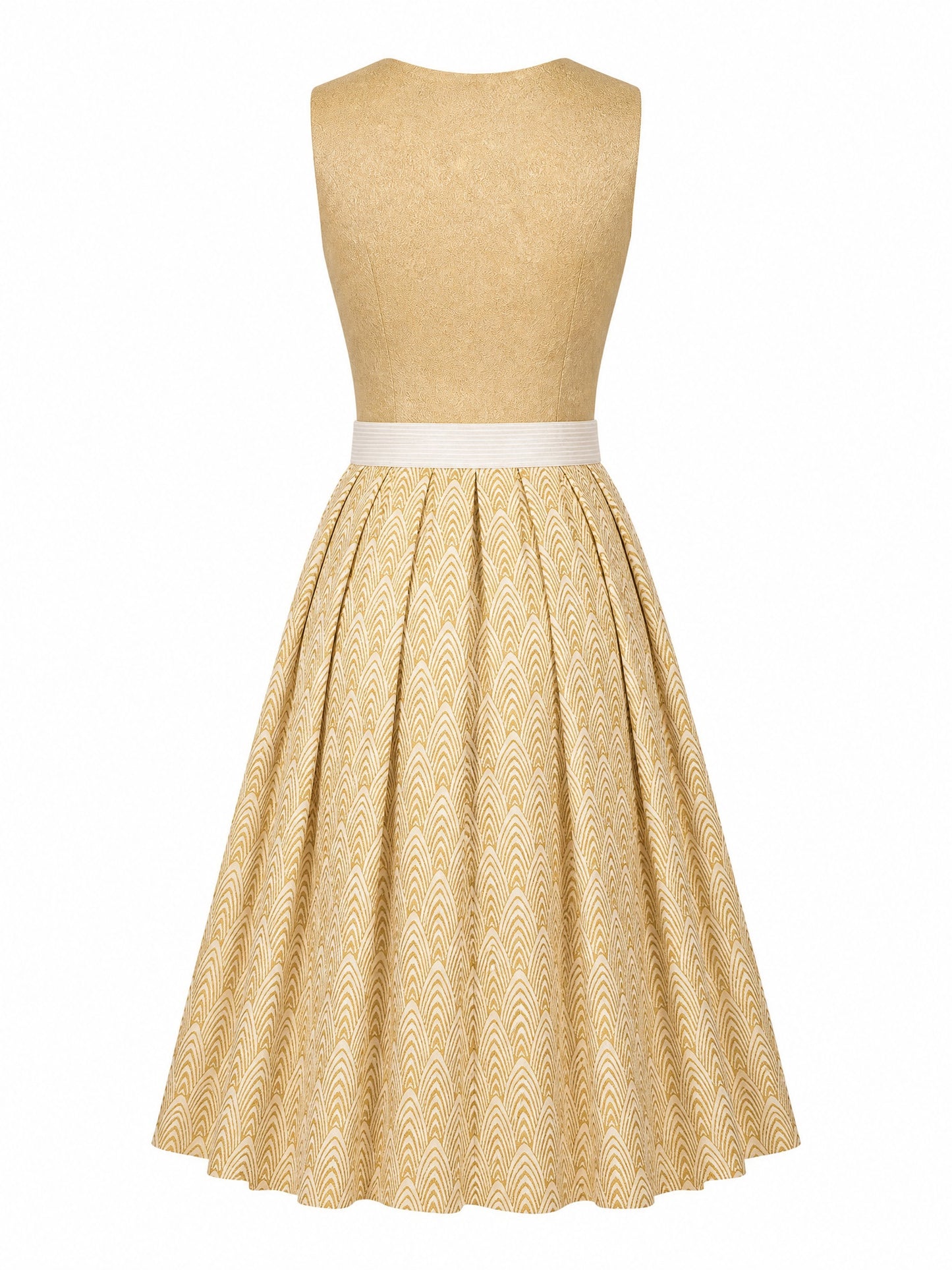 Klassisches Dirndl Carla – Silberblau, Eckige Form