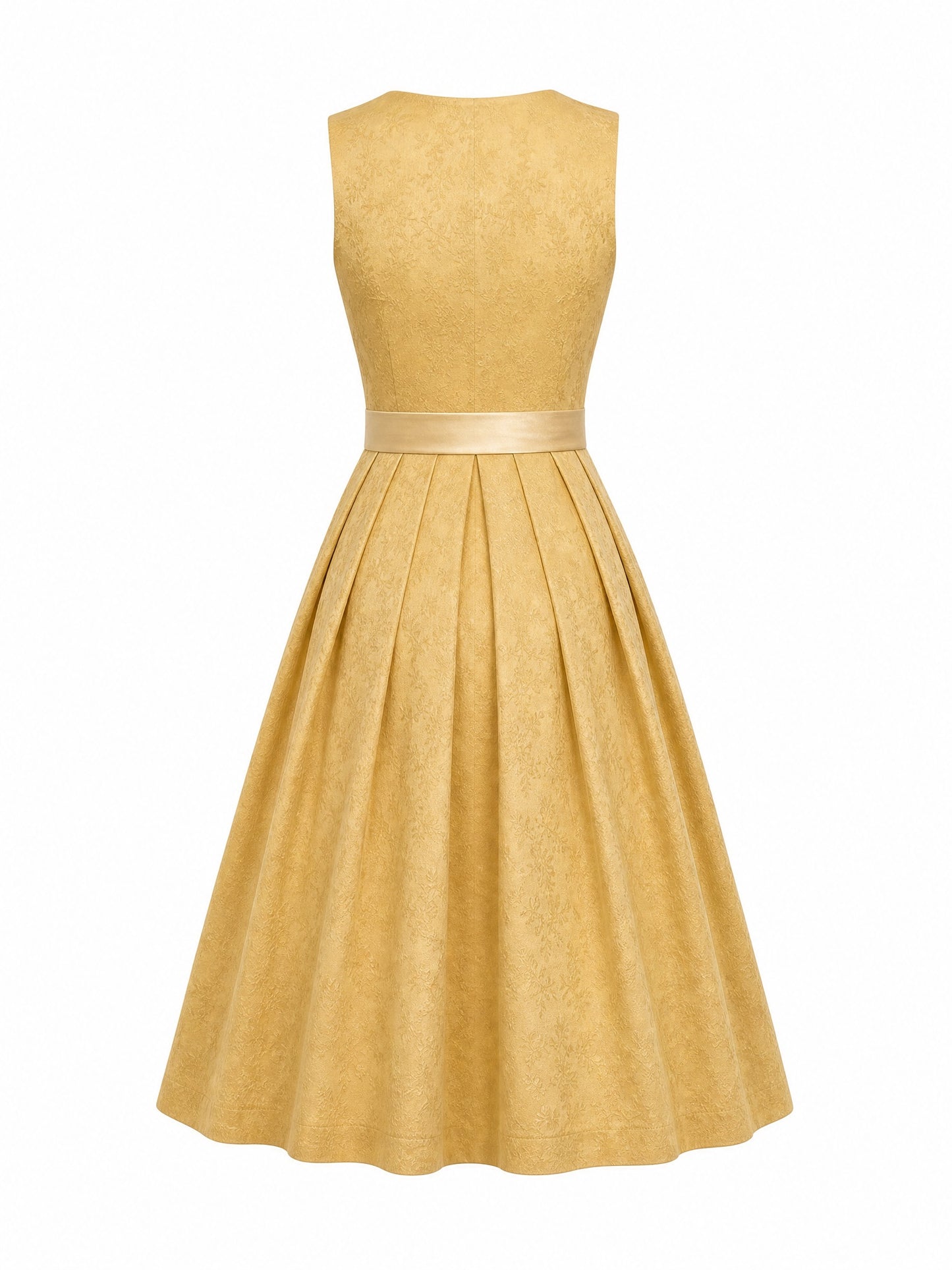 Klassisches Dirndl Rieke – Weizengold, Eckige Form